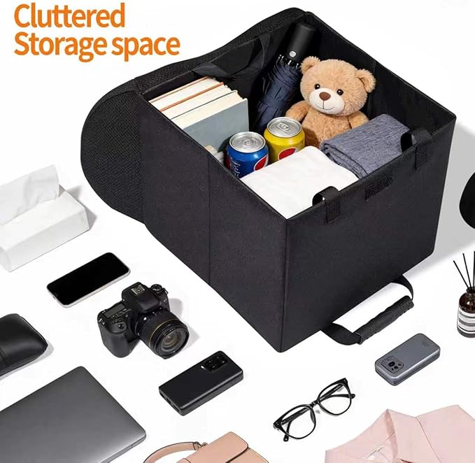 2nd Gen Lumbar Support Pillow for Car & Seat Organizer, 30L Collapsible Seat Organizer, Adjustable Securely Fixed, Suitable for storage needs in all types of vehicles