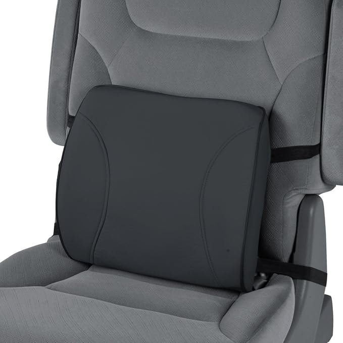 BDK BS-300-BK Durable Foam Lumbar Support 3D Balanced Firmness Cushion-Lower Back Pain Relief-Best for Office Chair, Car Seat, Recliner, Black