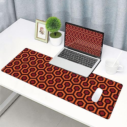 Gaming Mouse Pad, XXL Extended Computer Keyboard Long Mouse Mat, Large Desk Pad for Office Laptop, Non-Slip Rubber Base with Stitched Edge Mousepad, 31.5X11.8 inch Overlook Hotel Pattern