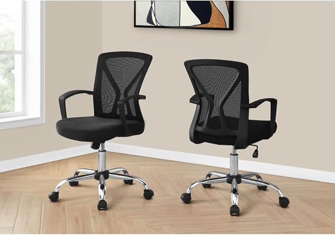 Ergonomic Office Chair with Breathable Polyester Mesh Back, Adjustable Height & Swivel Seat for All-Day Comfort at Desk