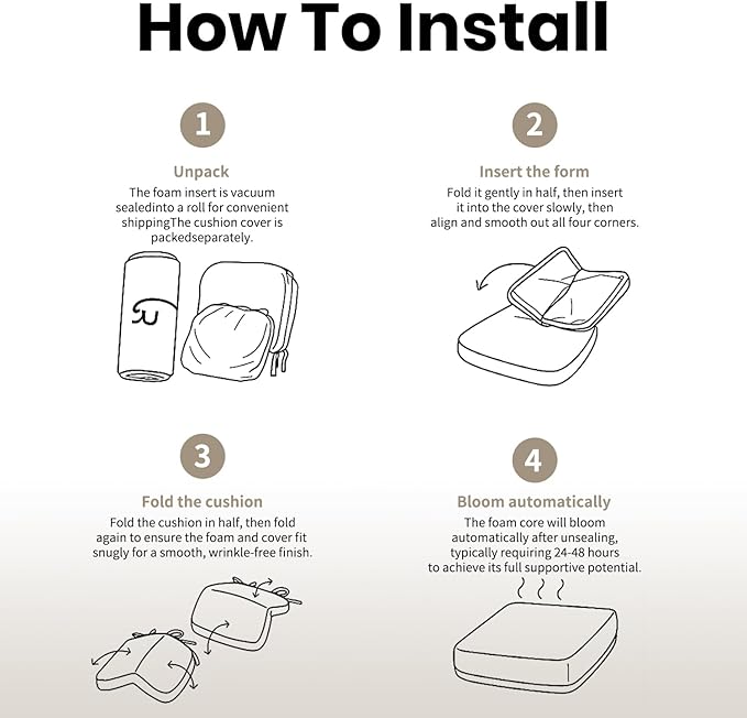 2'' Thick High-Density Foam Indoor Chair Cushions | Dining Chair Pads with Ties, Removable Washable Cover, Kitchen Chair Cushions 17"x16",Khaki 4 Pack