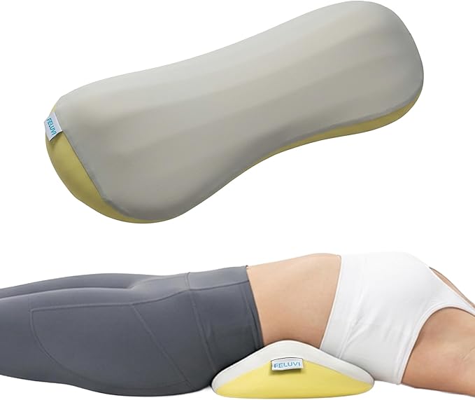 Lumbar Support Pillow for Sleeping, Memory Foam Lower Back Pillow for Bed, Ergonomic Back Support Cushion for Side & Back Sleepers, Breathable Washable Cover, Oeko-TEX & CertiPUR-US Certified