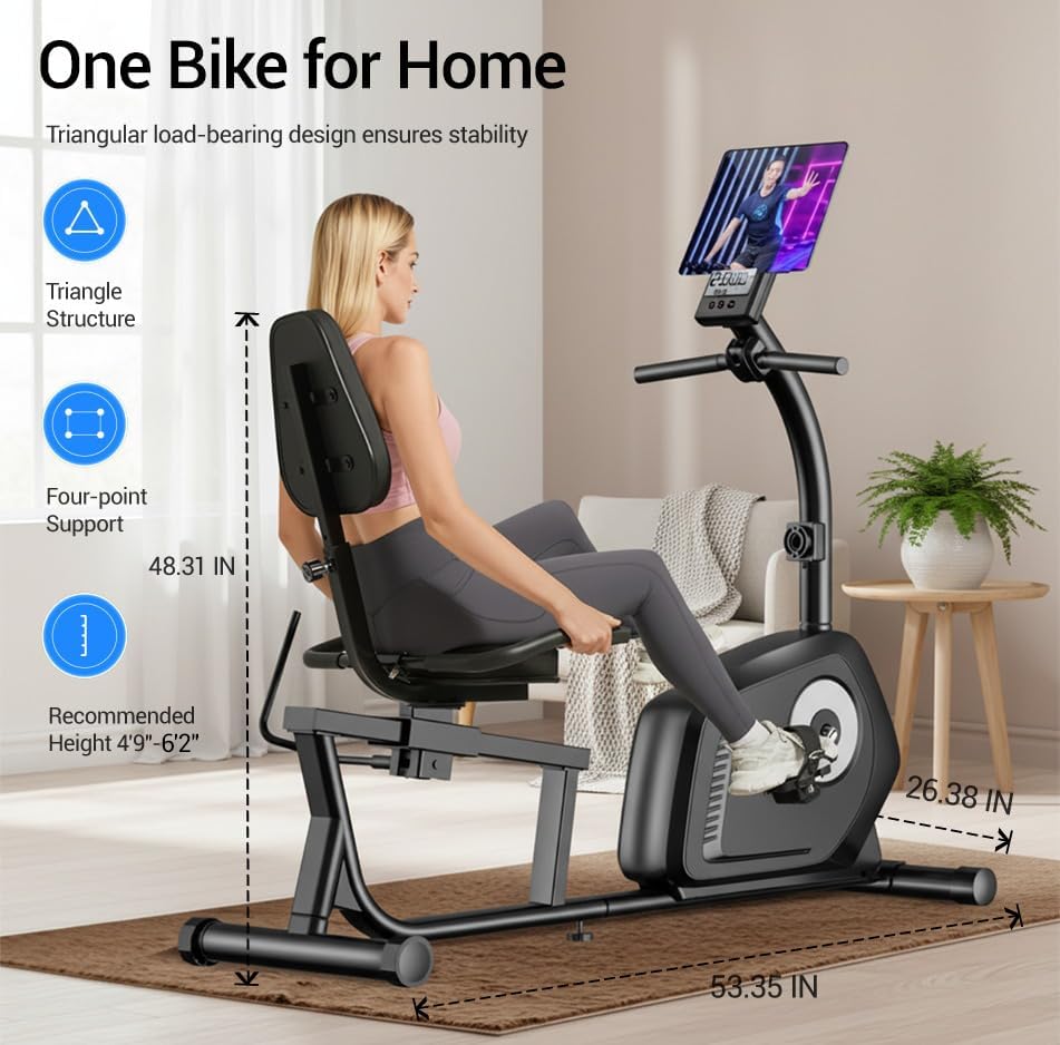 Recumbent Exercise Bike, Stationary Bike for Home, for Seniors