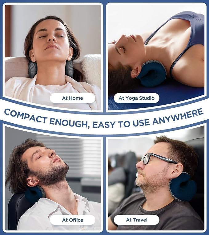 Osteo Neck Stretcher with Magnetic Therapy Cover, 2 Modes[Gentle/Strong] Pain Relief Cervical Traction Device, odorless Neck and Shoulder Relaxer, Chiropractic Pillow for TMJ Headache Spine Alignment