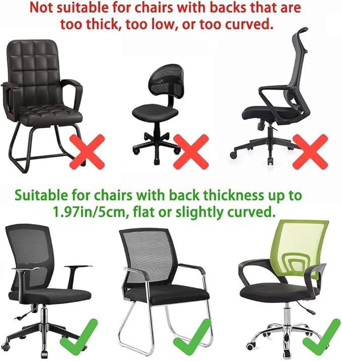 Memory Foam Headrest Attachment for Office Chair, Attachable Chair Head Rest, Desk Chair Neck Support, Elastic Sponge Head Pillow Adjustable Height and Angle (Upgraded Version(Black))