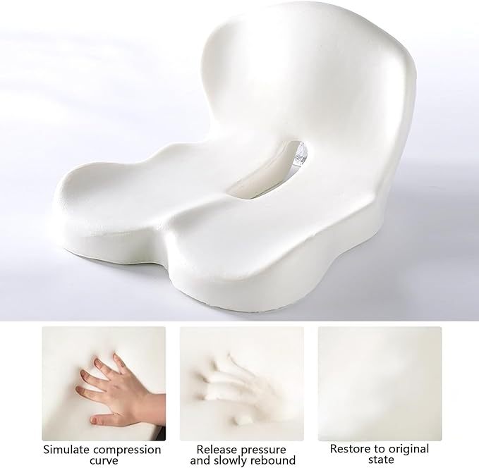 Orthopedic Cushion, Seat Cushion - Car Cushion with L Shaped Ergonomic Design, Memory Foam Seat Cushion for Office Chair, Car and Gaming Seat