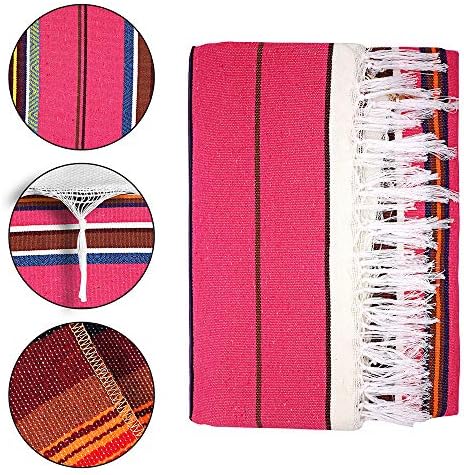 Xplanet 84 X 59 Inch Mexican Serape Blanket Bay Window Blanket, Mexican Tablecloth Serape Tatami Blanket Bed Blanket Table Cover Tapestry Blanket Picnic Mat for Mexican Party Wedding Decorations