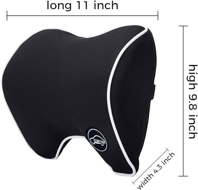 Car Neck Support Pillow for Neck Pain Relief When Driving,Headrest Pillow for Car Seat with Soft Memory Foam – Black