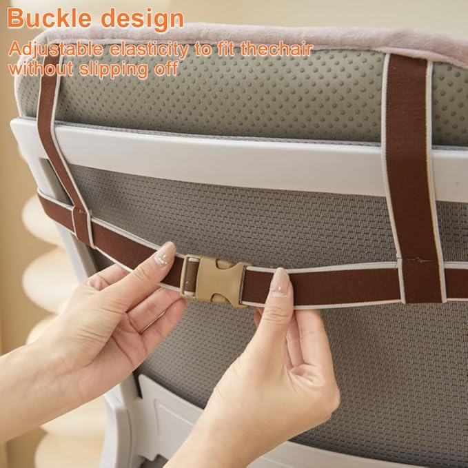 Office Chair Cushion Desk Chair Cushion Soft Seat Cushion Non-Slip Rocking Chair Pads with Ties High Back Chair Cushion for Office Car Home Dining Room Kitchen,100 * 48cm