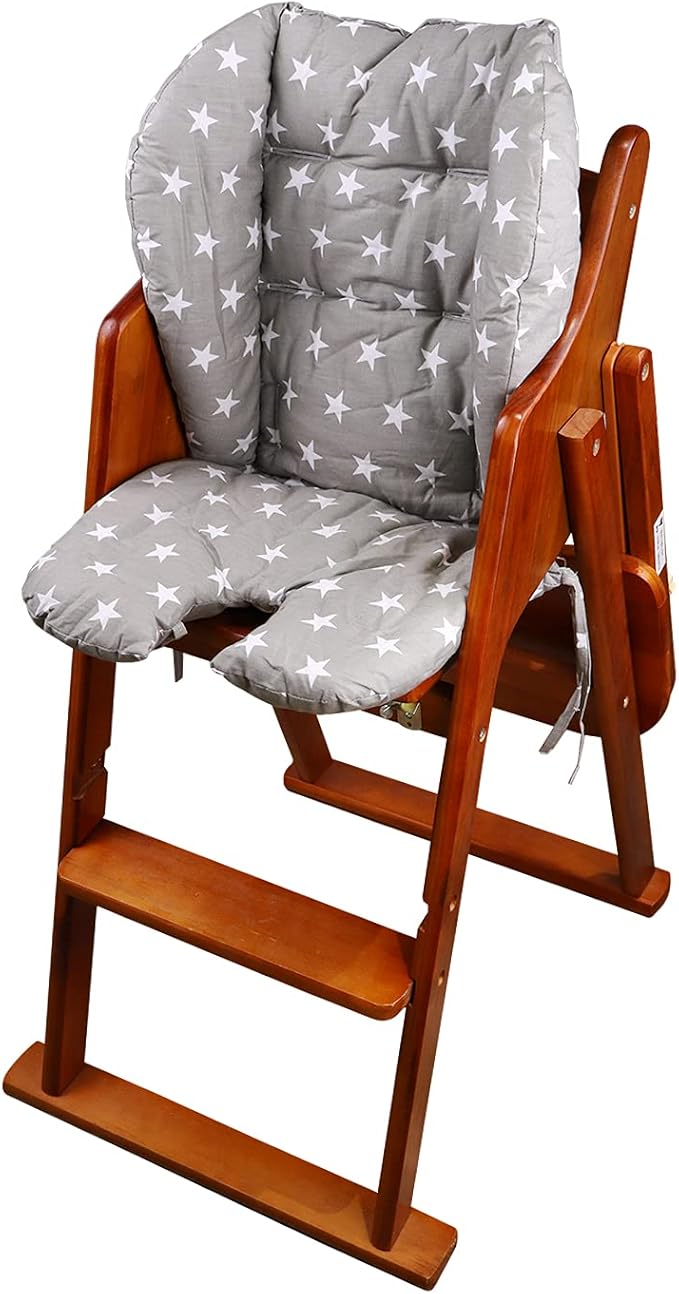 Kocpudu High Chair Pad,high Chair Cushion/seat Cushion/high Chair Cushion Cover,Soft and Comfortable,Light and Breathable, Cute Patterns,Suitable for Most High Chairs,Baby Dining Chairs (Gray)
