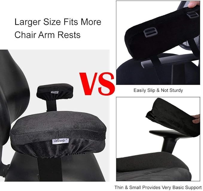 Aloudy Arm Rest Pillow, 2021 New Size 11” Office Chair Armrest Cover Pads, Comfy Desk Chair Cushions for Elbows and Forearms(Large, Set of 2)