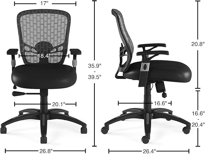 STAPLES Ergonomic Task Chair, Mesh, Black