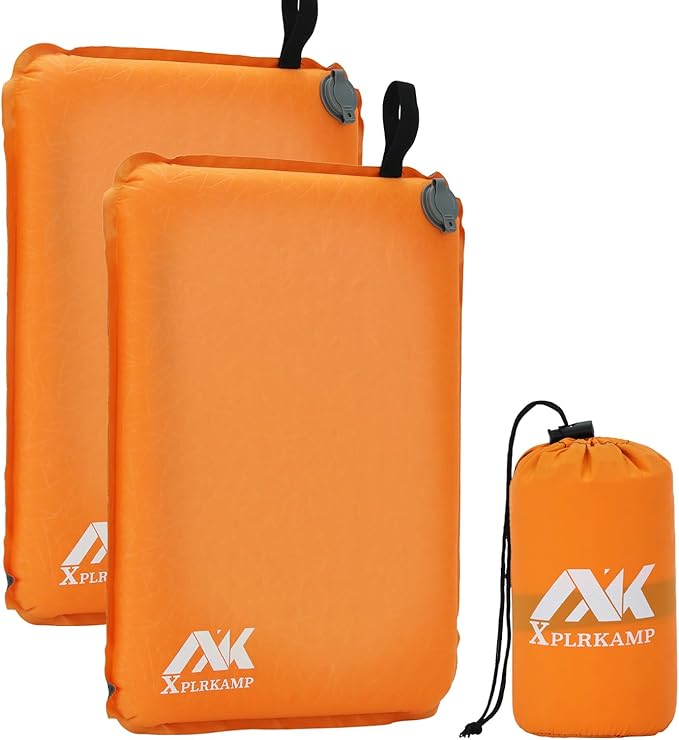 Inflatable Seat Cushion,Self-Inflating Portable Travel Airplane Stadium Seat Cushion for Airplane Long Flight,2pack Compact Lightweight Memory Foam Travel SeatCushion Pad for Bleacher Camping Outdoor