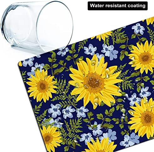 Small Mouse Pad Cute, Mini Mouse Pads for Wireless Mouse and Laptop, Travel Mousepad with Designs - Pretty Sunflowers, Portable Mousepads with Non-Slip Rubber Base for Women - 5.5 x 7 in