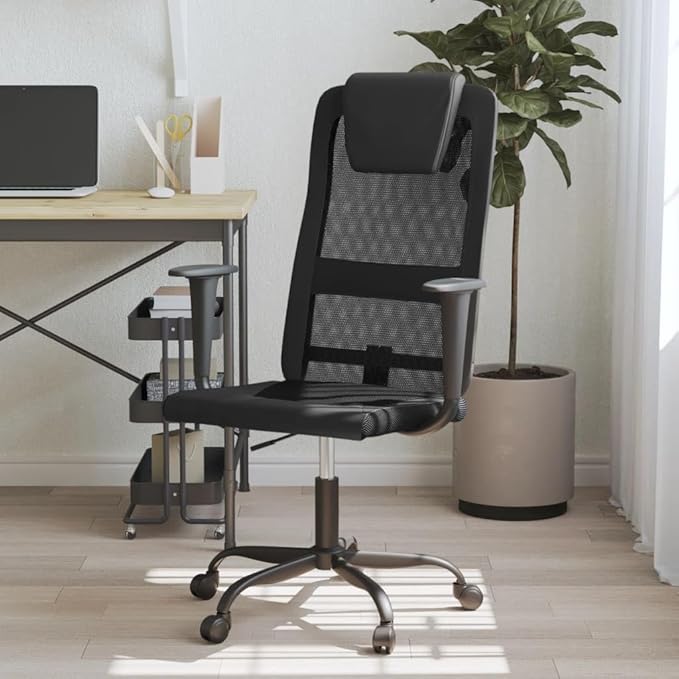 Ergonomic Office Chair, Breathable Mesh Desk Chair with Adjustable Height, Swivel Computer Chair for Home Workspace, Heavy Duty Task Chair, Black