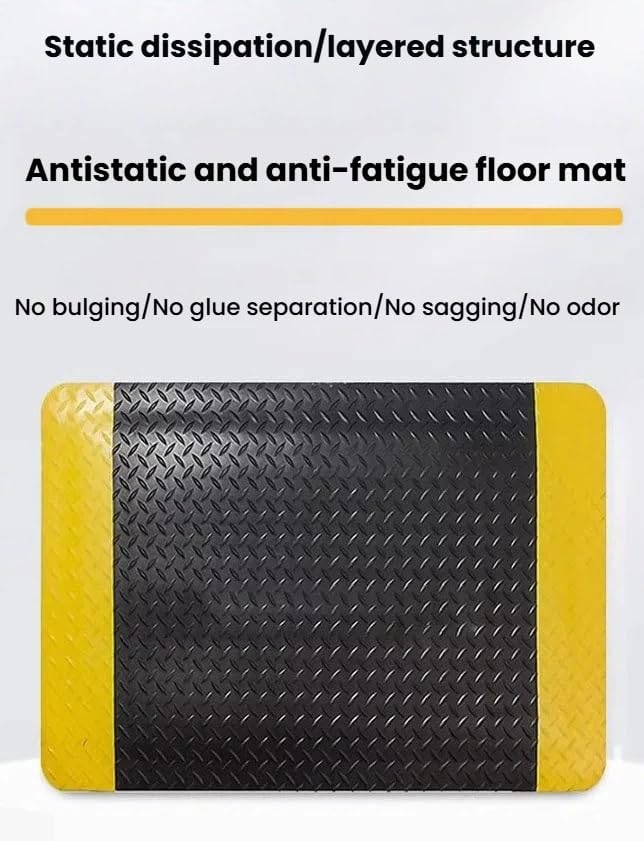 20mm Thick Anti-Fatigue Floor Mat - Cushioned, Static-Safe, Beveled Edge Design - Durable Standing Pad for Workshops, Labs, and Home Use (Gray, 190x100 cm),Grey,190x100 cm