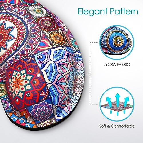 Gimars Upgrade Enlarge Gel Memory Foam Set Keyboard Wrist Rest Pad, Mouse Wrist Cushion Support for Office, Computer, Laptop, Mac, Comfortable, Lightweight for Easy Typing Pain Relief,Mandala