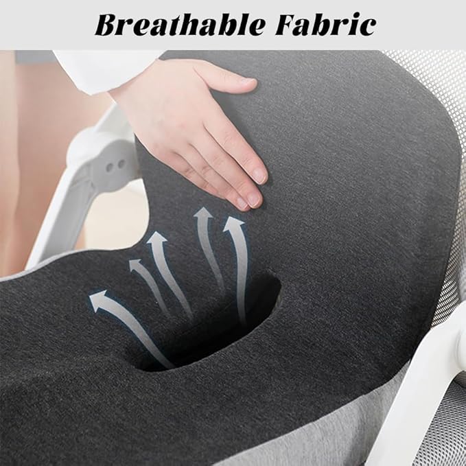 Orthopedic Cushion Seat Cushion,L-Shaped Lumbar Support,Breathable,Design for Office Chair,Car,Wheelchair Ergonomic Non Slip MemoryFoam Seat Skin with Back Support (Green)