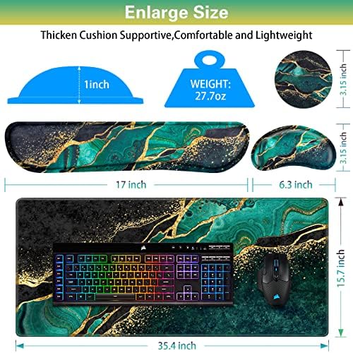 Canjoy Desk Mat with Wrist Rest, Keyboard and Mouse Pad Wrist Support Pad