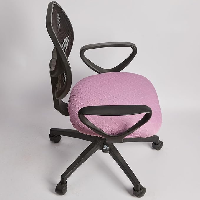 Melaluxe Stretch Jacquard Office Chair Cover, Removable Washable Desk Chair Cover Rotating Chair Seat Slipcover, Light Purple