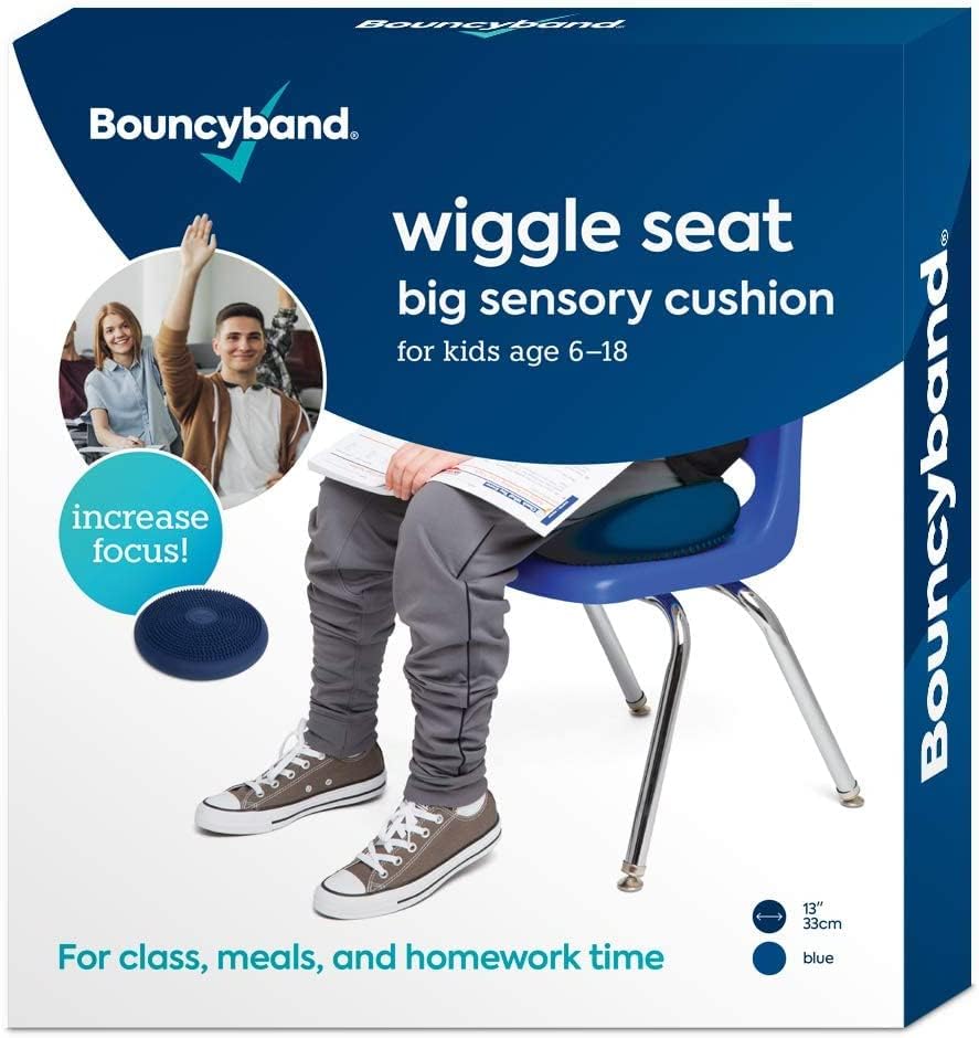 Bouncyband – Wiggle Seat – 10 Pack – Blue, 13” D – Large Sensory Cushion