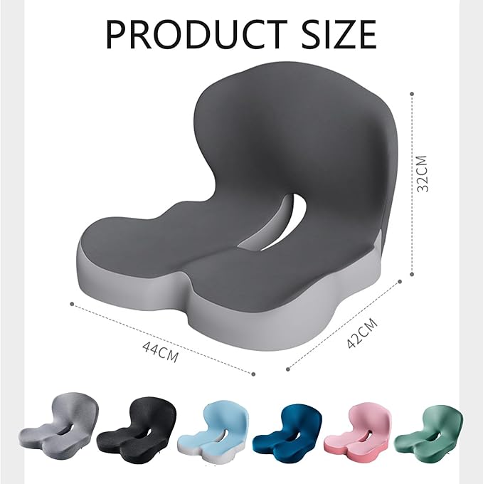 Orthopedic Cushion, Seat Cushion - Car Cushion with L Shaped Ergonomic Design, Memory Foam Seat Cushion for Office Chair, Car and Gaming Seat