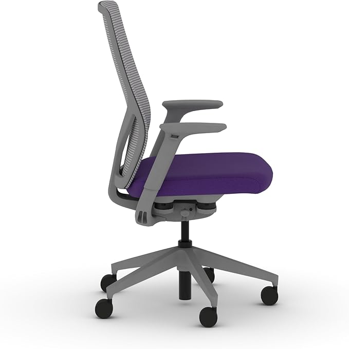 HON Flexion Mesh Office Chair, Height Adjustable Arms, Conference Room Chairs with Lumbar Support, Titanium Mesh, Titanium Frame, Iris