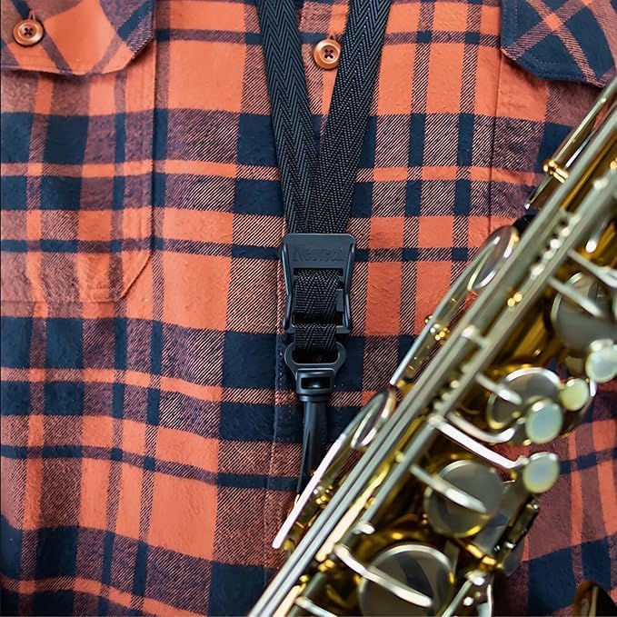 Neotech Saxophone Swivel Hook Neck Strap Soft Sax Padded for Alto Tenor Baritone Soprano – (Small, Navy) - Made in USA