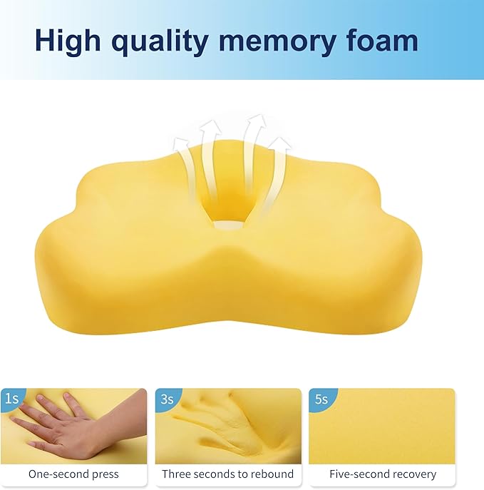 seeknow Ultimate Comfort Memory Foam Donut Cushion for Women/Men Donut Cushions for Sitting Postpartum Pillow Doughnut Pillow for Extra Large Size for Office Chair, Car, and Home Seating