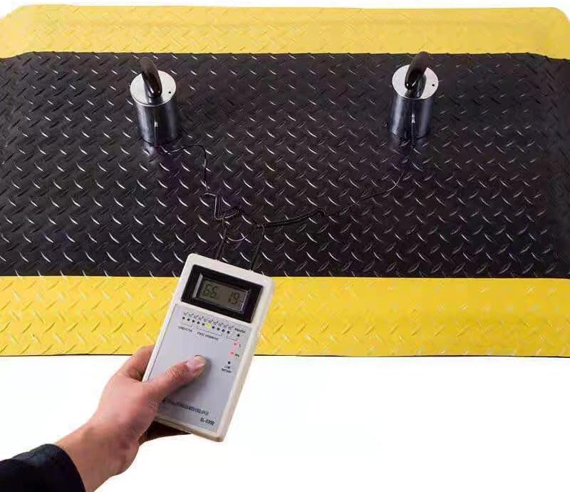 1 Pack Odorless Anti-Fatigue Mat Anti-Static Anti-Fatigue Inline Foot Mat (Black bottom yellow edge,0.6Mx0.45Mx20mm)