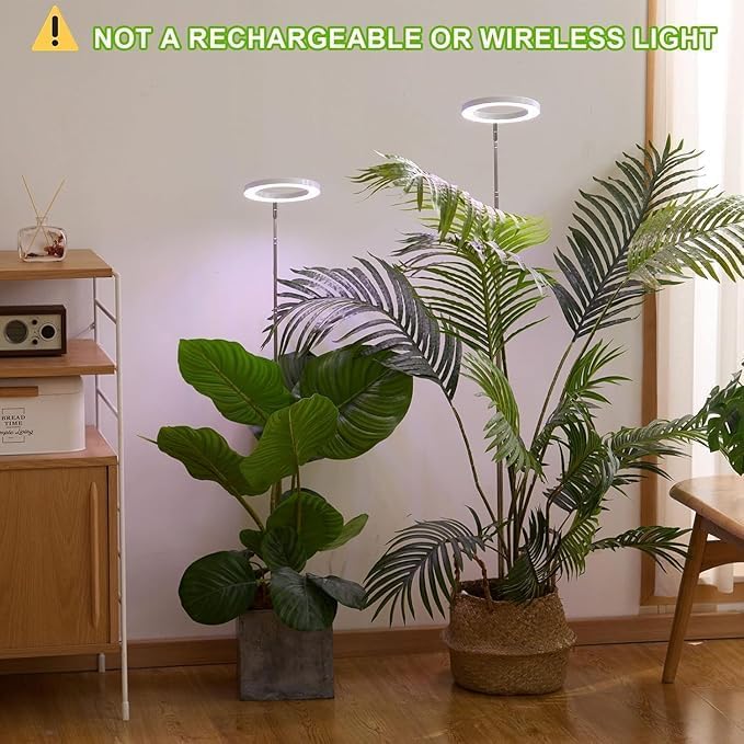 yadoker Plant Grow Light,LED Growing Light Full Spectrum for Indoor Plants,Aluminum Black Plant Lights,Height Adjustable, Automatic Timer, 5V Low Safe Voltage