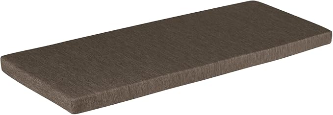 baibu 42 Inch Classic Solid Color Bench Cushion with Ties, Non-Slip Indoor Outdoor Rectangle Bench Seat Cushion Standard Size Foam Pad with Machine Washable Cover (Brown, 42x16x1.5in)