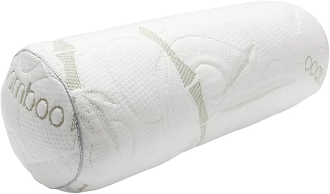 Kingnex Bolster Roll Pillow for Sleeping on Back or Side Under Knee to Relief Lower Back Pain Between Legs for Side Sleepers Cylinder Pillow with Removable Cover 20x8