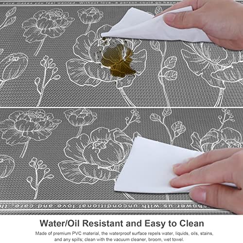 Kitchen Floor Mat Set of 2, Anti Fatigue Kitchen Mat 17"x59"+17"x29"