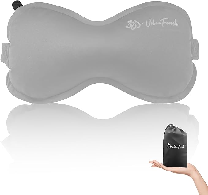 Inflatable Lumbar Pillow for Travel, Lumbar Support Self-Inflating for Car, Neck Pillow Inflatable Lumbar Support Travel Lumbar Pillow for car (Grey)