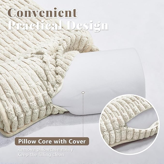 Headrest and Support Pillow,Recliner Pillow for Neck, Head, or Foot for Office or Massage Chairs, Neck Pain Relief and Cervical Support. Nonslip, Zipped Cover.(Cream, 5.5" Wx13 Lx3 H)