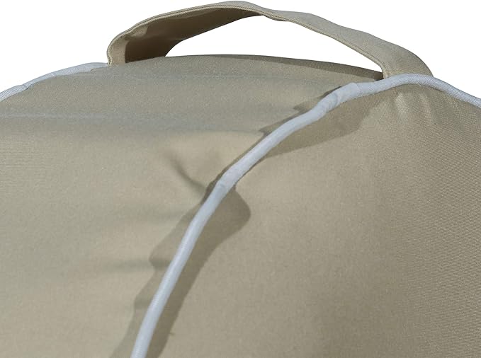 QILLOWAY Inflatable Outdoor Ottoman for Patio, Waterproof Round Pouf, Inflatable Foot Rest, Outdoor Footstool for Poolside, Garden，Camping,Tan,Beige