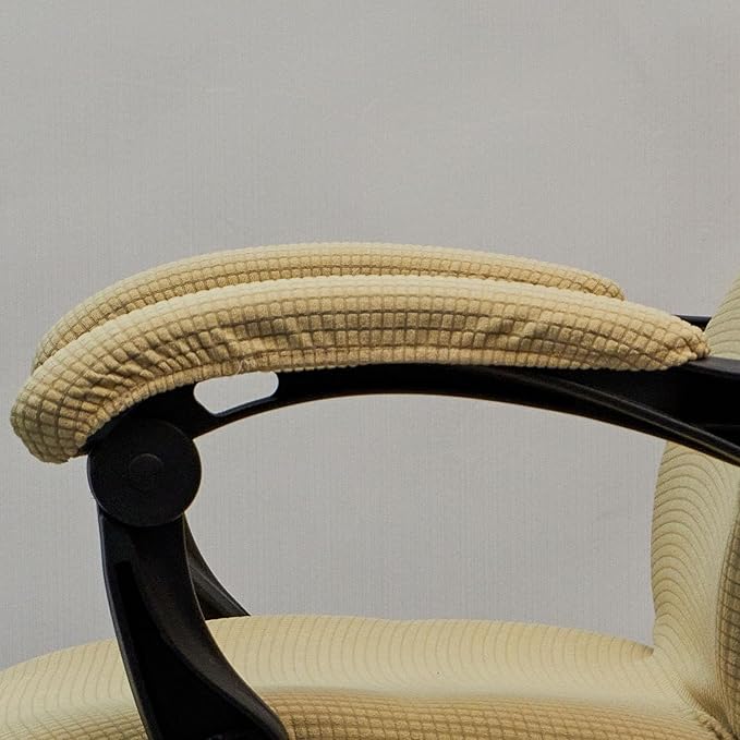 Melaluxe Stretch Office Chair Armrest Covers, Arm Rest Slipcovers (Beige)
