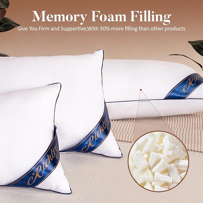 Premium Memory Foam 14 x 36 Inch Throw Pillow Insert - Decorative Lumbar Throw Pillow for Living Room, Sofa and Couch, 14 x 36 Inch, White