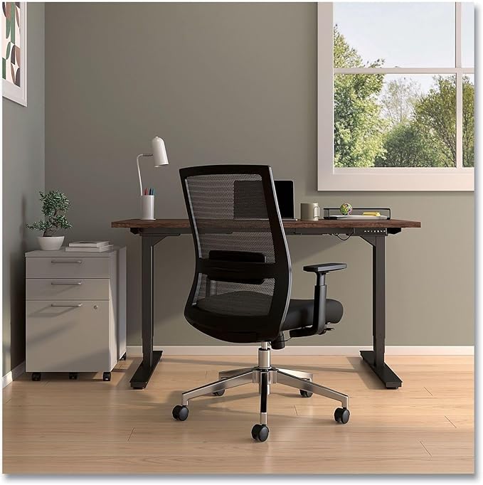 Alera Ashdale Ergonomic Swivel Office Chair, Mesh Back Task Chair, Adjustable Seat and Arm Height, Supports Up to 275 lb, Black