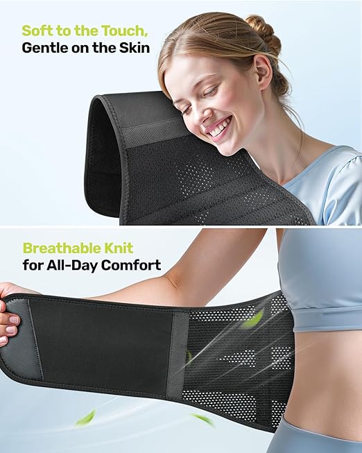 Rakiie Back Brace for Lower Back Pain Relief for Women Men, Back Support Belt with 7 Stays for Lifting at Work, Breathable Soft Lumbar Support with 3D Support Removable Pad for Herniated Disc, Sciatica, Size XXL (Waist: 51.2"-62.9")