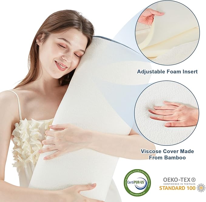 Lazyzizi 6pcs Orthopedic Bed Wedge Pillow Set, Memory Foam Wedge Pillow for Sleeping, Knee, Lumbar and Back Pain Relief Adjustable Bed Pillow - Acid Reflux, Anti Snoring & GERD Sleeping, Grey