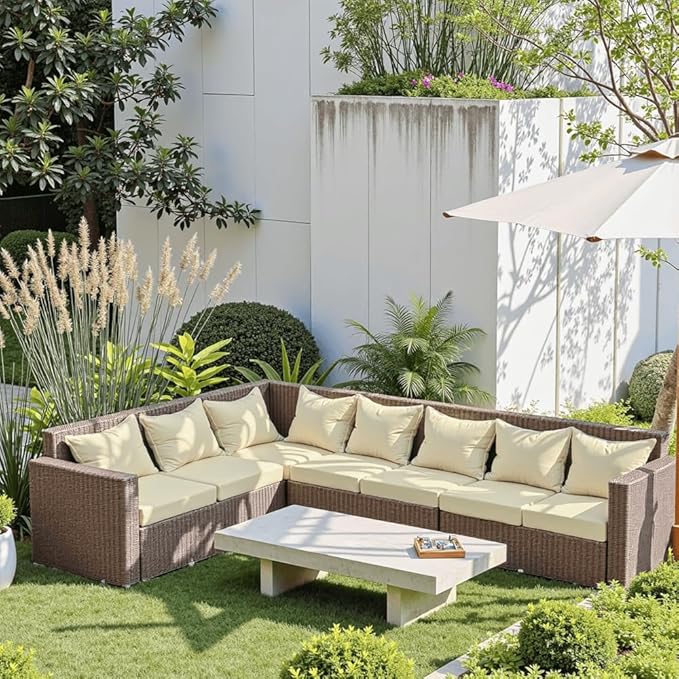 PatioGlow Outdoor Seat Cushion Set 22 x 22 x 4 Inch, Waterproof & Fade Resistant Patio Furniture Cushions with Removable Cover and Ties, Thick Deep Seating Pads for Outside Chair Sofa Couch, Yellow