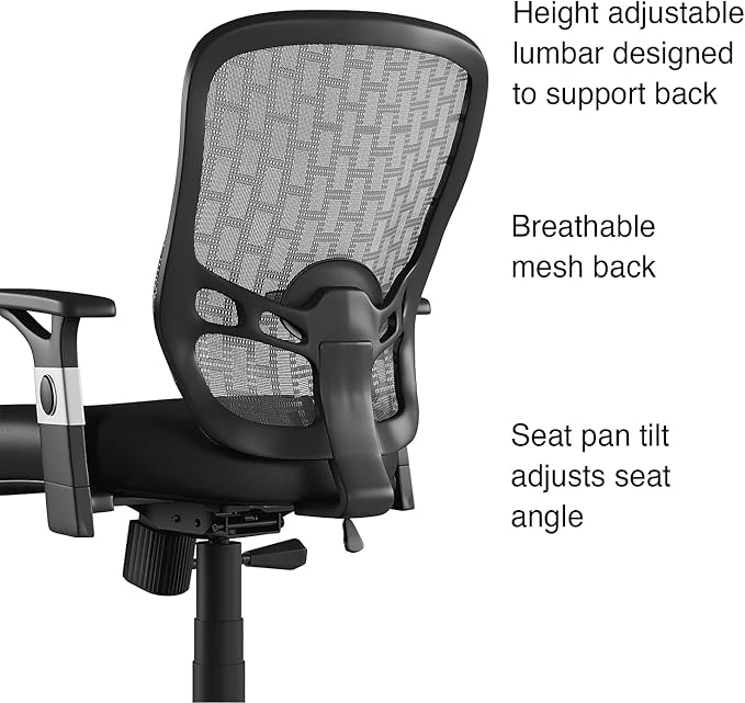 STAPLES Ergonomic Task Chair, Mesh, Black