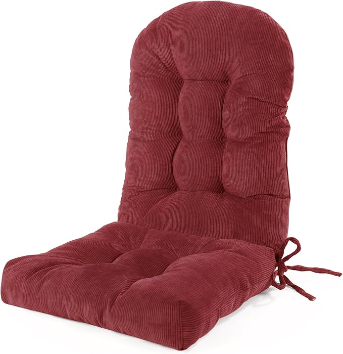 Rocking Chair Cushions Set - Non-Slip Adirondack Chair Cushions with Ties Indoor/Outdoor Rocking Chair Pad for Living Room, Bedroom, Balcony, Office