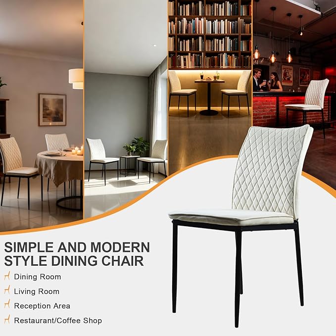 Lightdot Dining Chairs Set of 2, Velvet Comfortable Seats, Mid-Century Modern Living Room Chairs, Upholstered Kitchen Chairs with Wooden Legs and Padded Seat for Bedroom Office, Easy Assembly, Beige