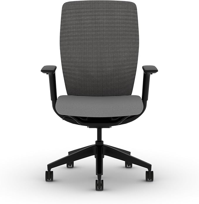 HON Flexion Mesh Office Chair, Height Adjustable Arms, Conference Room Chairs with Lumbar Support, Black Mesh, Black Frame, Frost
