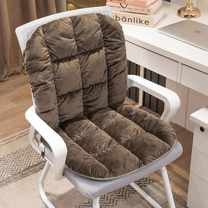 Desk Chair Cushion Non-Slip Rocking Seat Cushion Office Chair Pad Dorm Seat Cushion with High Back Support Soft Seat Pad with Ties for Office Car Home Dining Room Kitchen