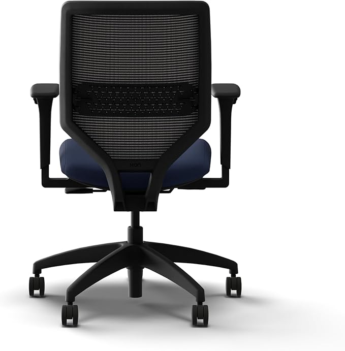 HON Solve Office Chair, Ergonomic Office Chair Mesh Back Support, Adjustable Lumbar Support, Height Adjustable Arms, Black Frame, Indigo