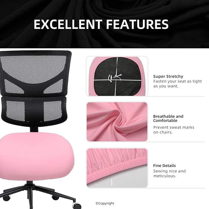 DIVA EN CAMINO DEC Stretchable Desk Office Chair Seat Cushion Covers - Universal Spandex Computer Chair Slipcover - Anti-Scratch Dogs, Cats, Pets Removable Washable Cushion Protectors